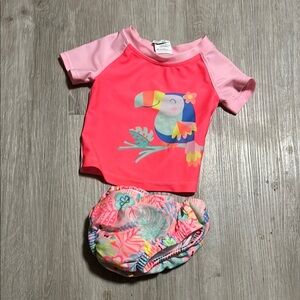 Kids Pink Toucan Swim Set